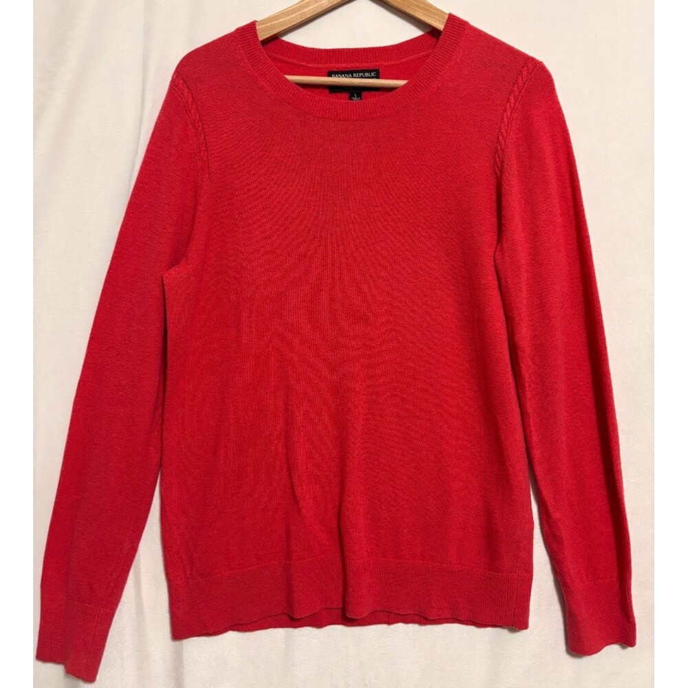 Banana Republic Women's Extra Fine Merino Wool Filpucci Sweater‎ Sz L Rope Trim